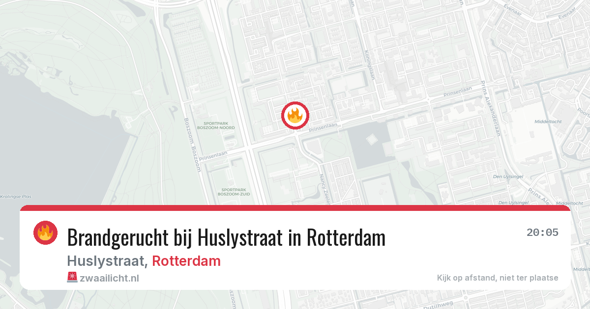 Brandgerucht bij Huslystraat in Rotterdam — 21 mrt 2026