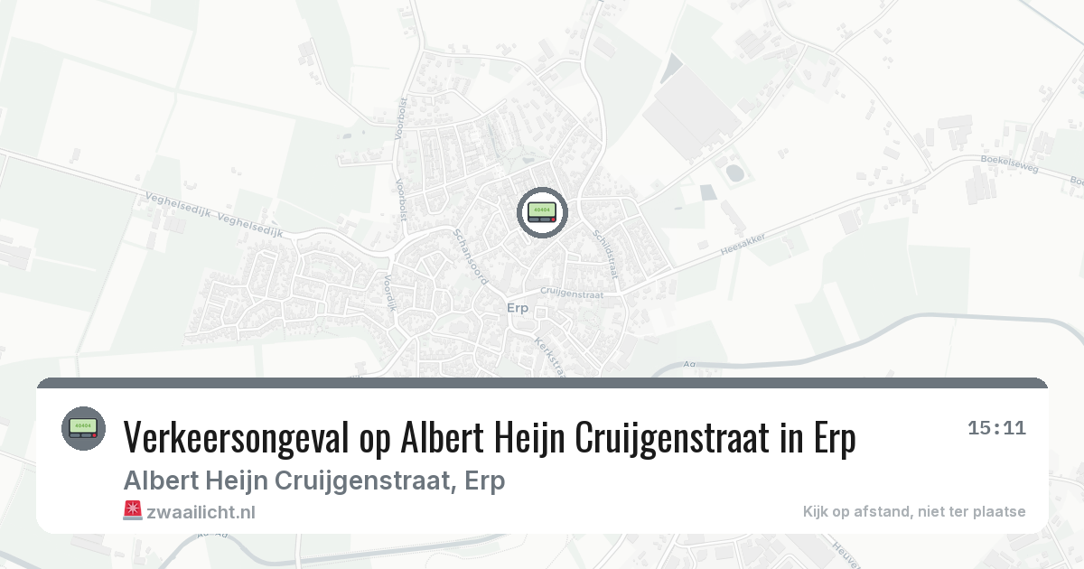 Verkeersongeval op Albert Heijn Cruijgenstraat in Erp — 7 feb 2026