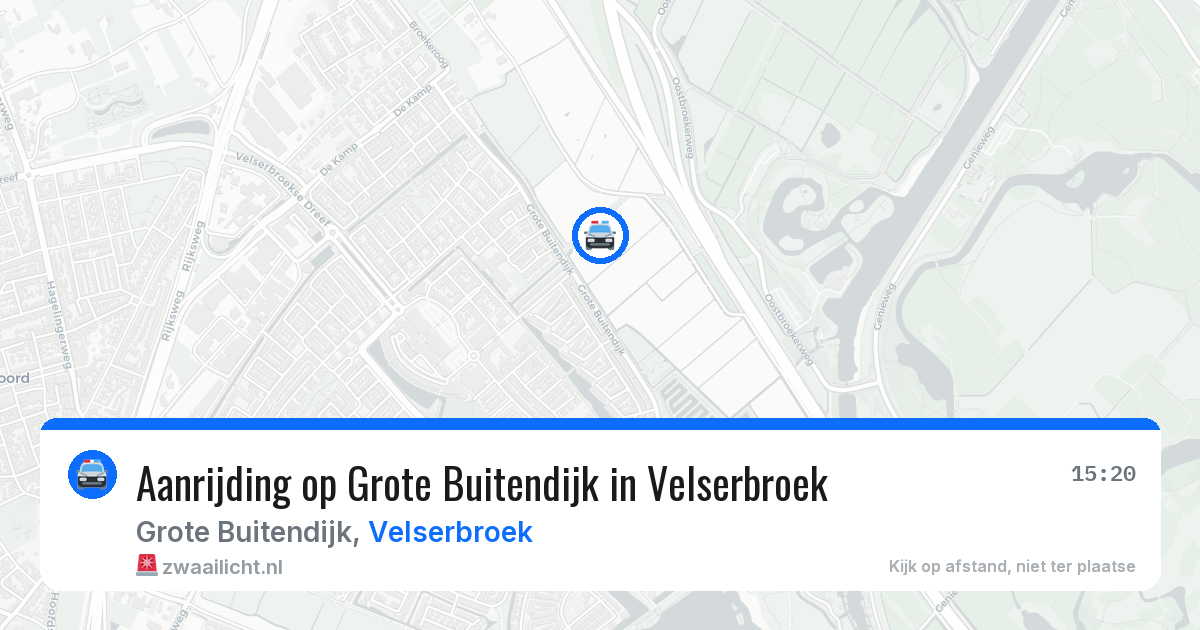 Aanrijding op Grote Buitendijk in Velserbroek — 15 jun 2026