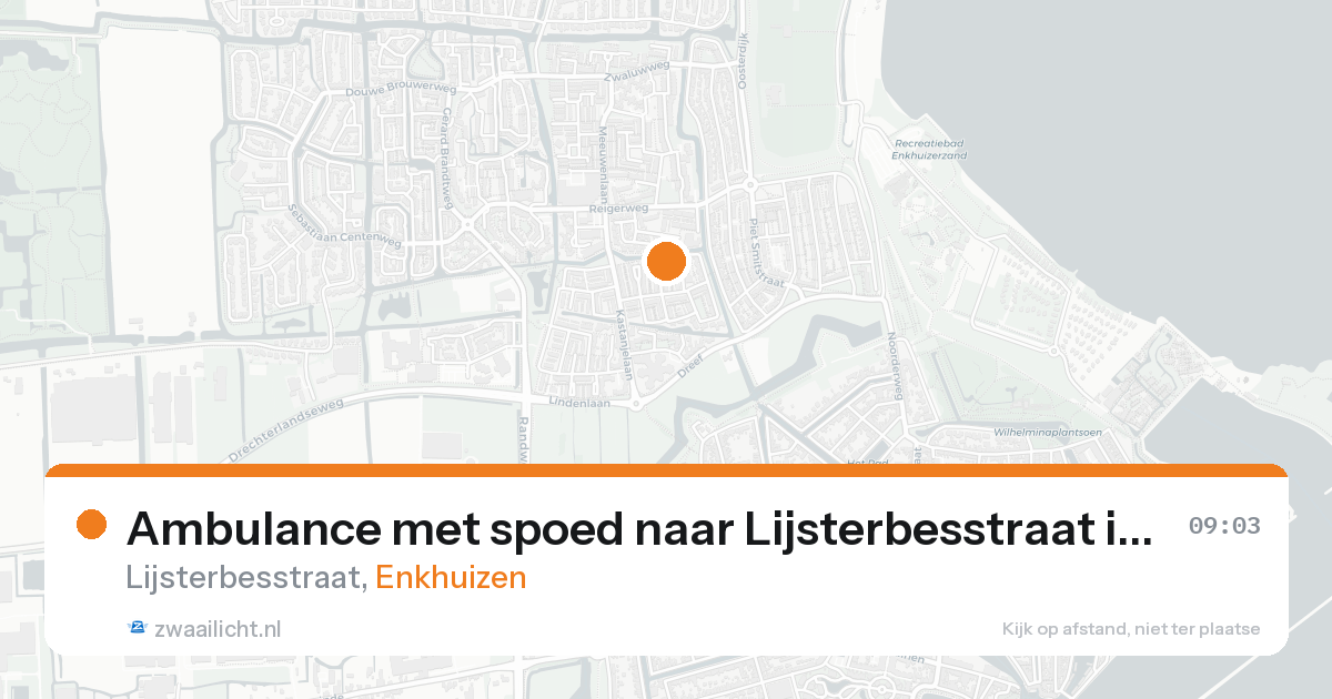 Ambulance met spoed naar Lijsterbesstraat in Enkhuizen — 24 aug 2026