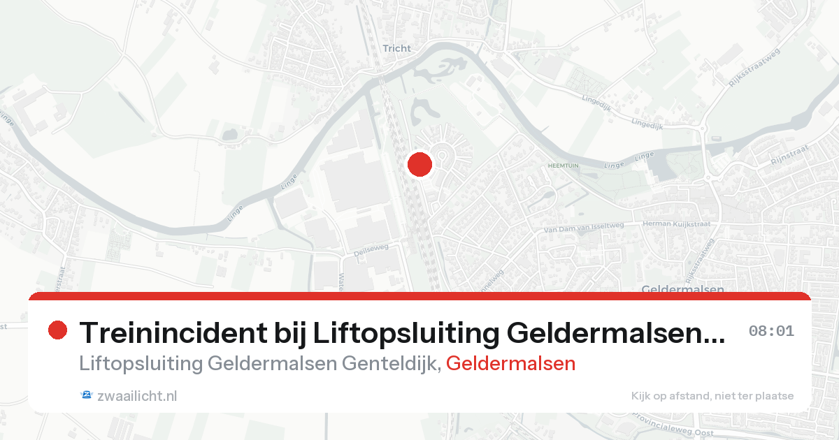 Treinincident bij Liftopsluiting Geldermalsen Genteldijk in Geldermalsen — 31 jan 2026
