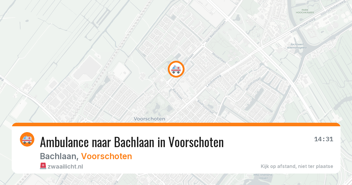 Ambulance naar Bachlaan in Voorschoten — 8 aug 2026