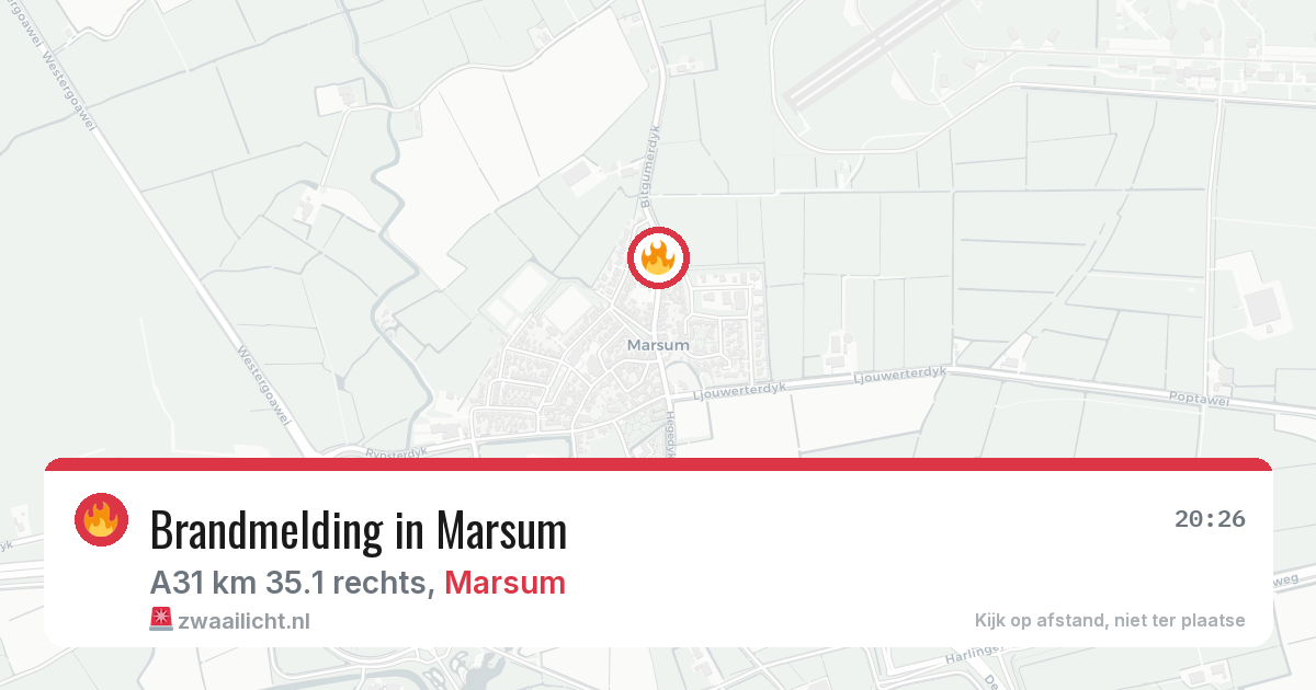 Brandmelding in Marsum — 29 mrt 2026