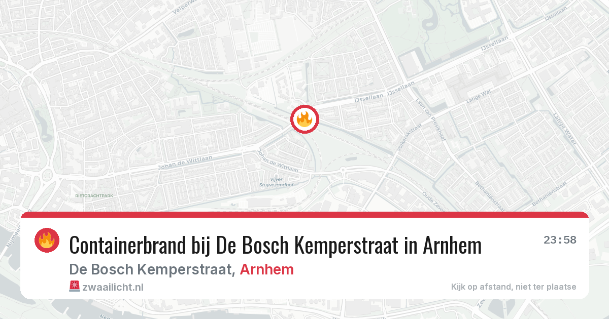 Containerbrand bij De Bosch Kemperstraat in Arnhem — 4 aug 2026