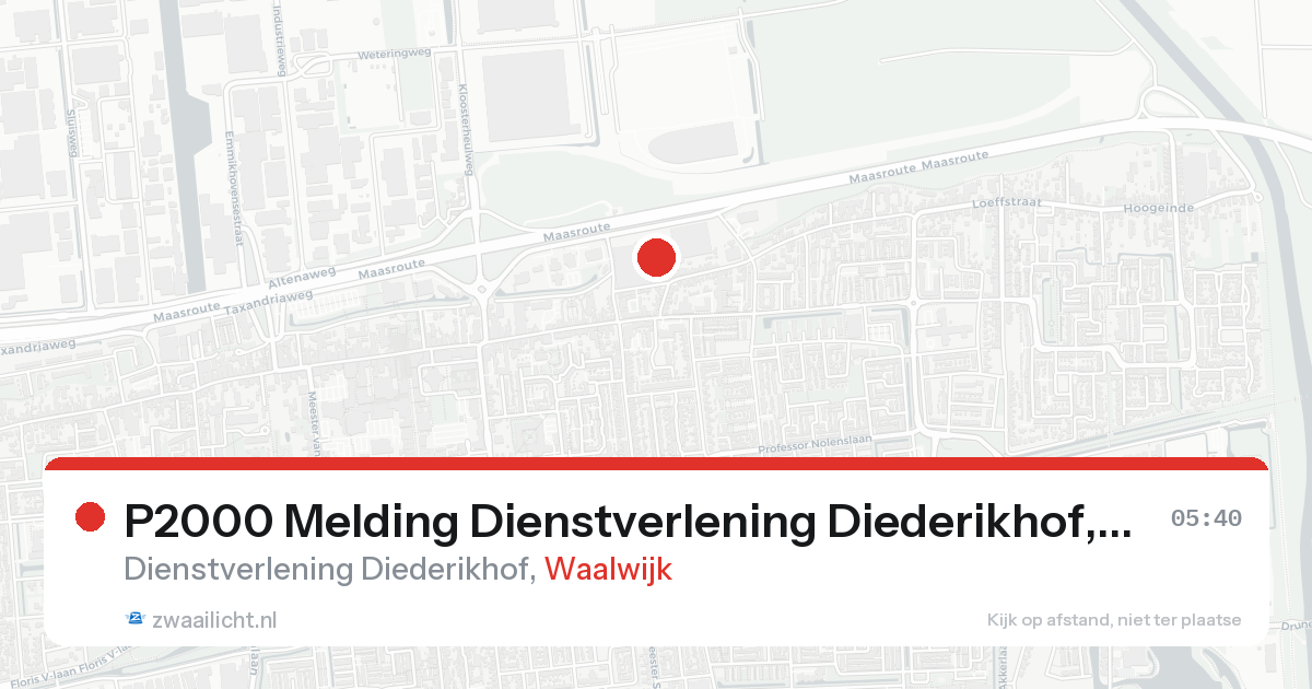 P2000 Melding Dienstverlening Diederikhof, Waalwijk — 31 jan 2026