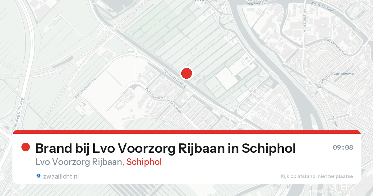 Brand bij Lvo Voorzorg Rijbaan in Schiphol — 20 aug 2026