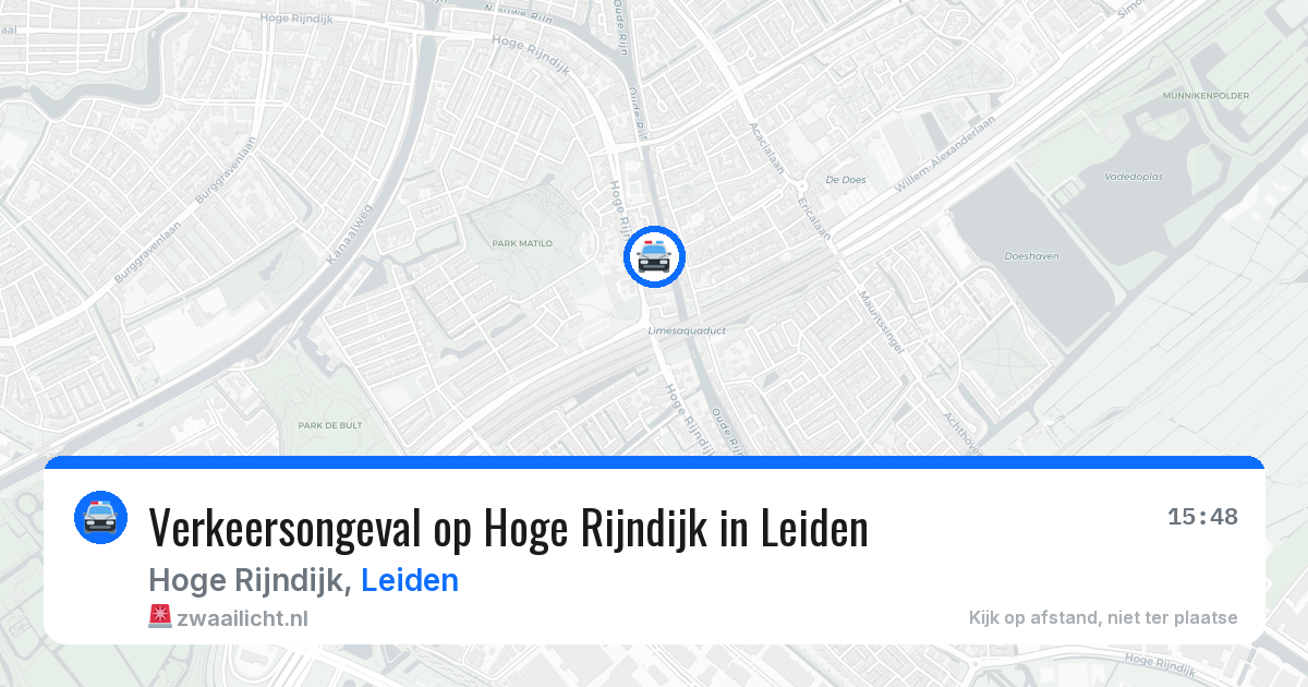 Verkeersongeval op Hoge Rijndijk in Leiden — 30 mrt 2026