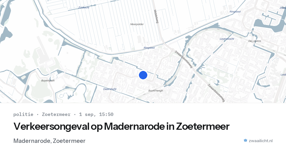 Verkeersongeval op Madernarode in Zoetermeer — 1 sep 2026