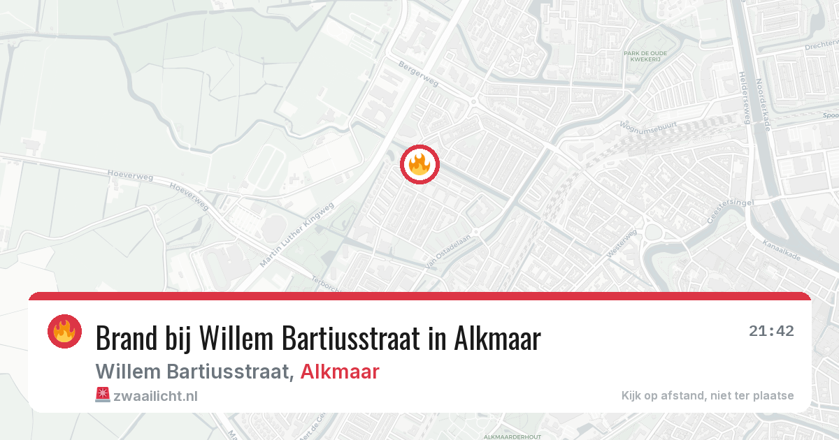 Brand bij Willem Bartiusstraat in Alkmaar — 13 jul 2026