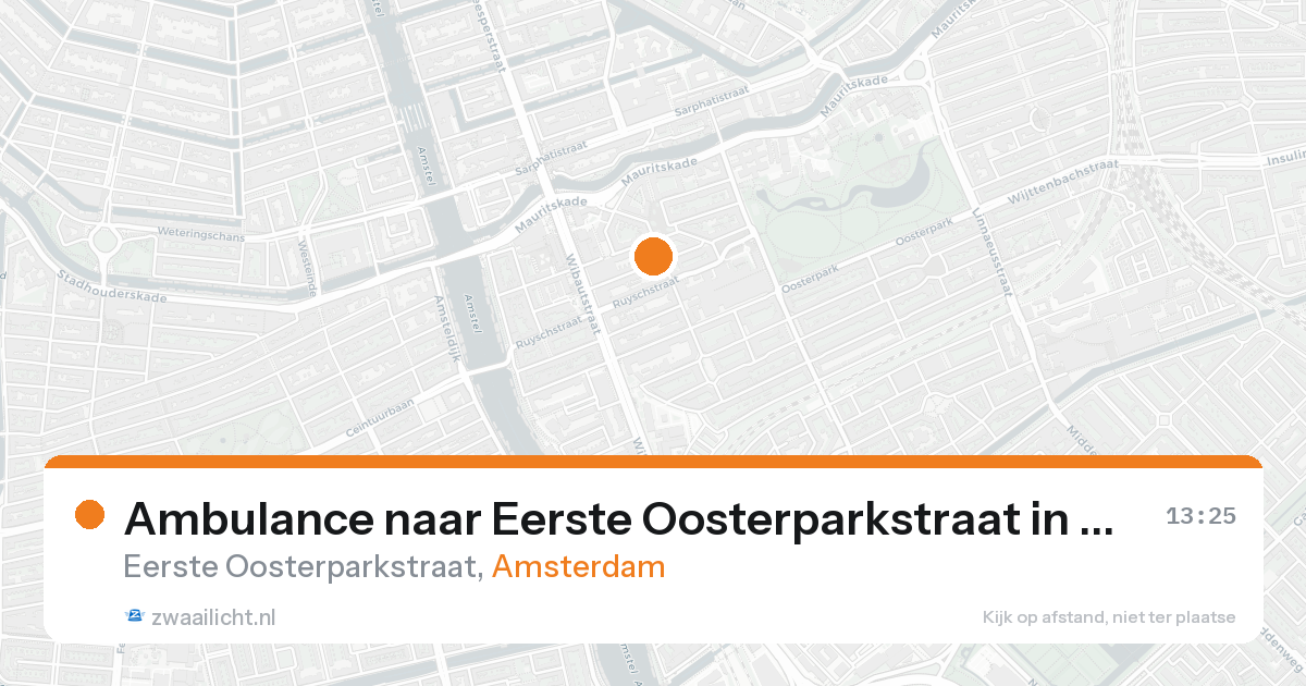 Ambulance naar Eerste Oosterparkstraat in Amsterdam — 20 aug 2026
