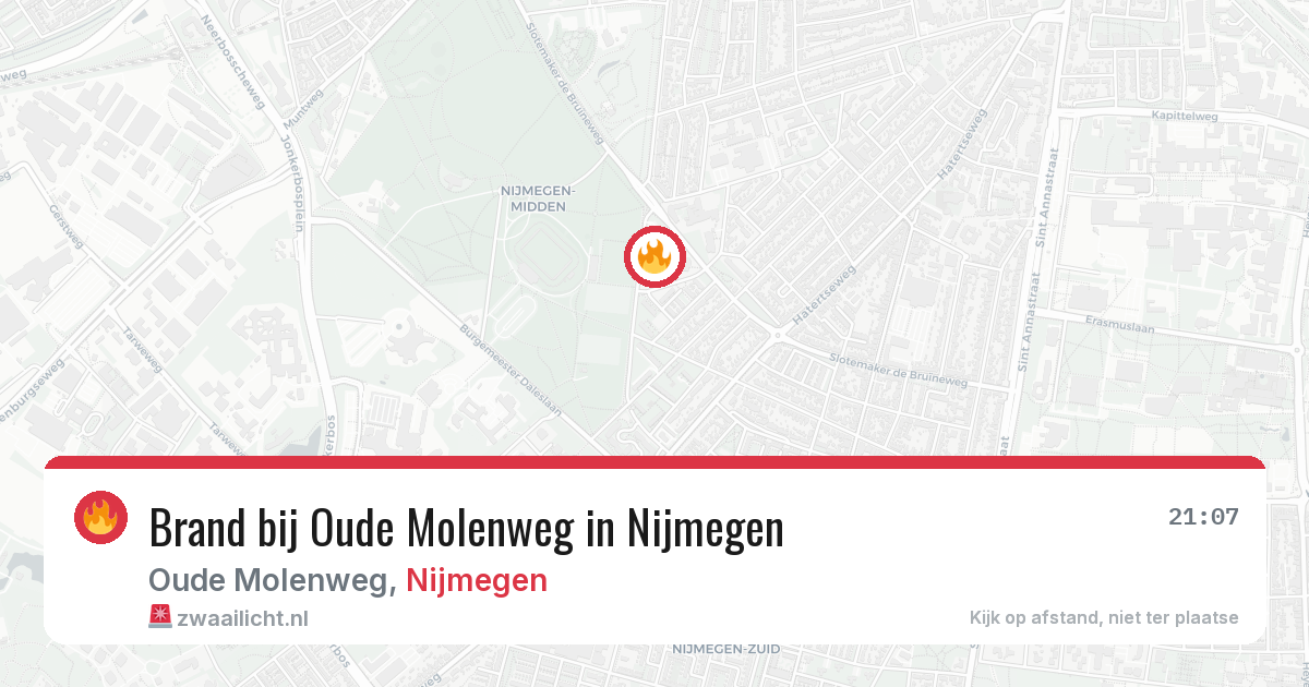 Brand bij Oude Molenweg in Nijmegen — 29 mei 2026