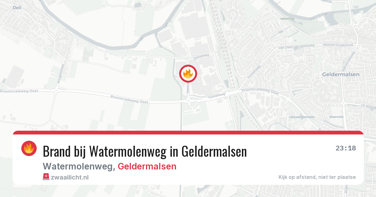 Brand bij Watermolenweg in Geldermalsen — 19 jun 2026
