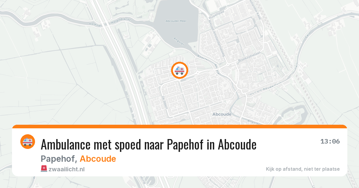 Ambulance met spoed naar Papehof in Abcoude — 28 jun 2026