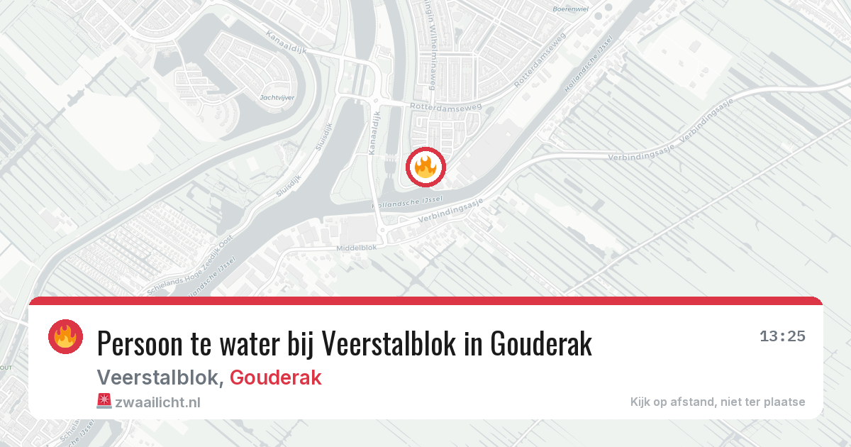 Persoon te water bij Veerstalblok in Gouderak — 1 apr 2026