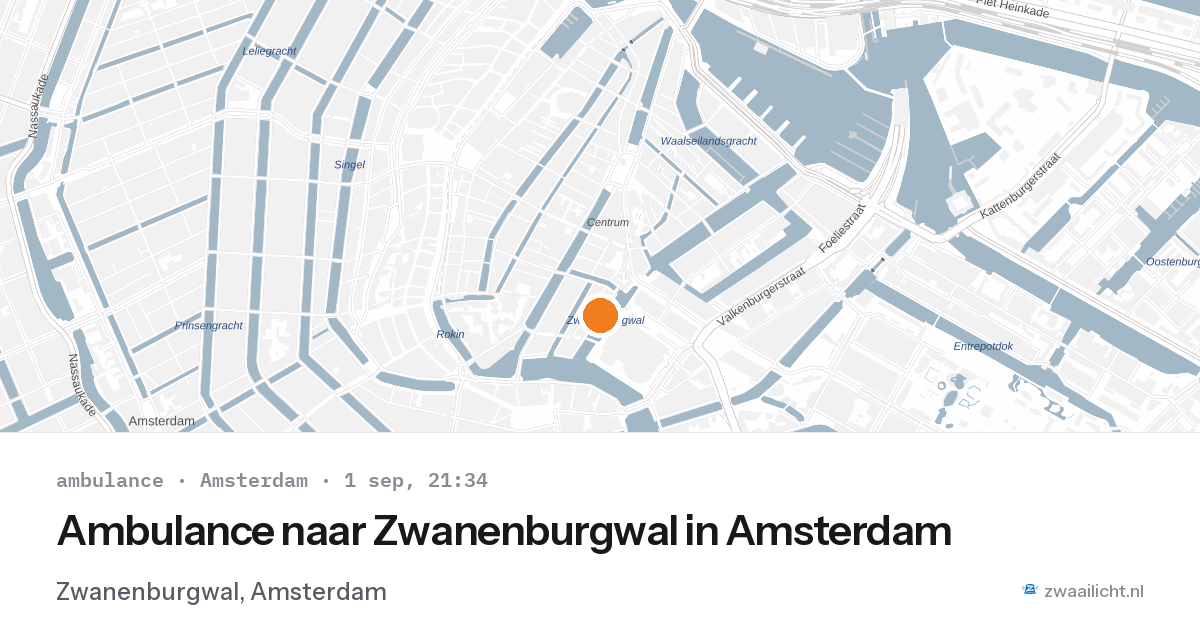 Ambulance naar Zwanenburgwal in Amsterdam — 1 sep 2026