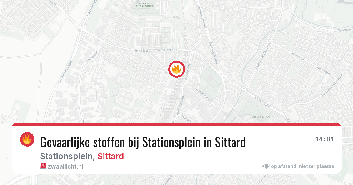 Gevaarlijke stoffen bij Stationsplein in Sittard — 1 apr 2026