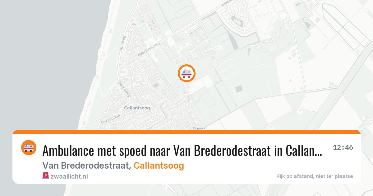 Ambulance met spoed naar Van Brederodestraat in Callantsoog — 19 mrt 2026