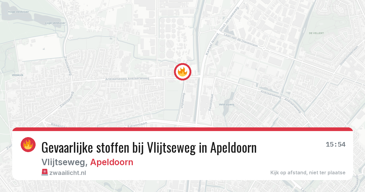 Gevaarlijke stoffen bij Vlijtseweg in Apeldoorn — 24 jun 2026