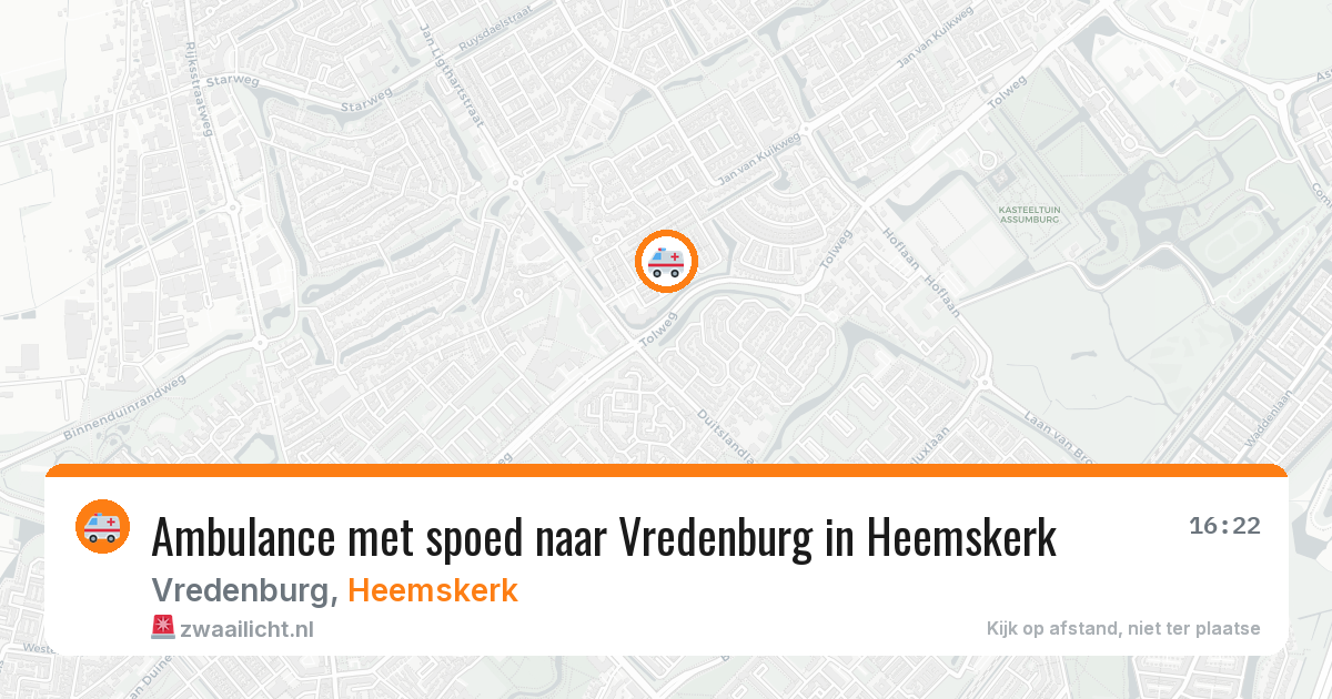 Ambulance met spoed naar Vredenburg in Heemskerk — 28 jul 2026