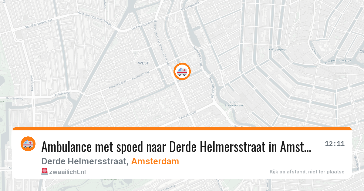 Ambulance met spoed naar Derde Helmersstraat in Amsterdam — 20 mrt 2026