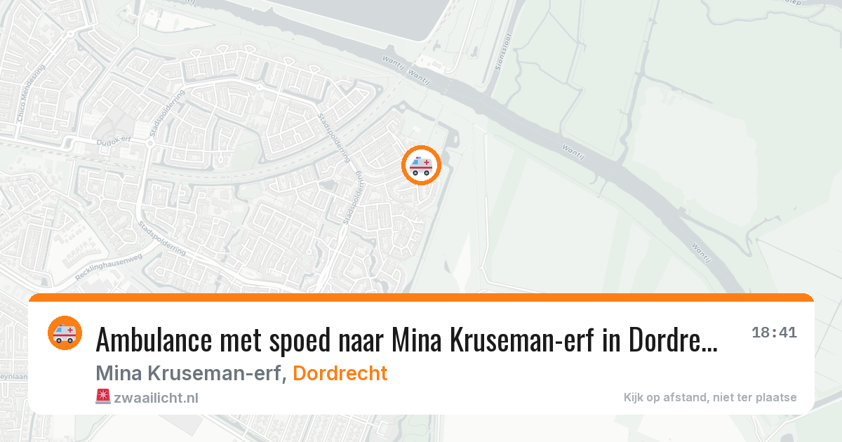 Ambulance met spoed naar Mina Kruseman-erf in Dordrecht — 8 jun 2026