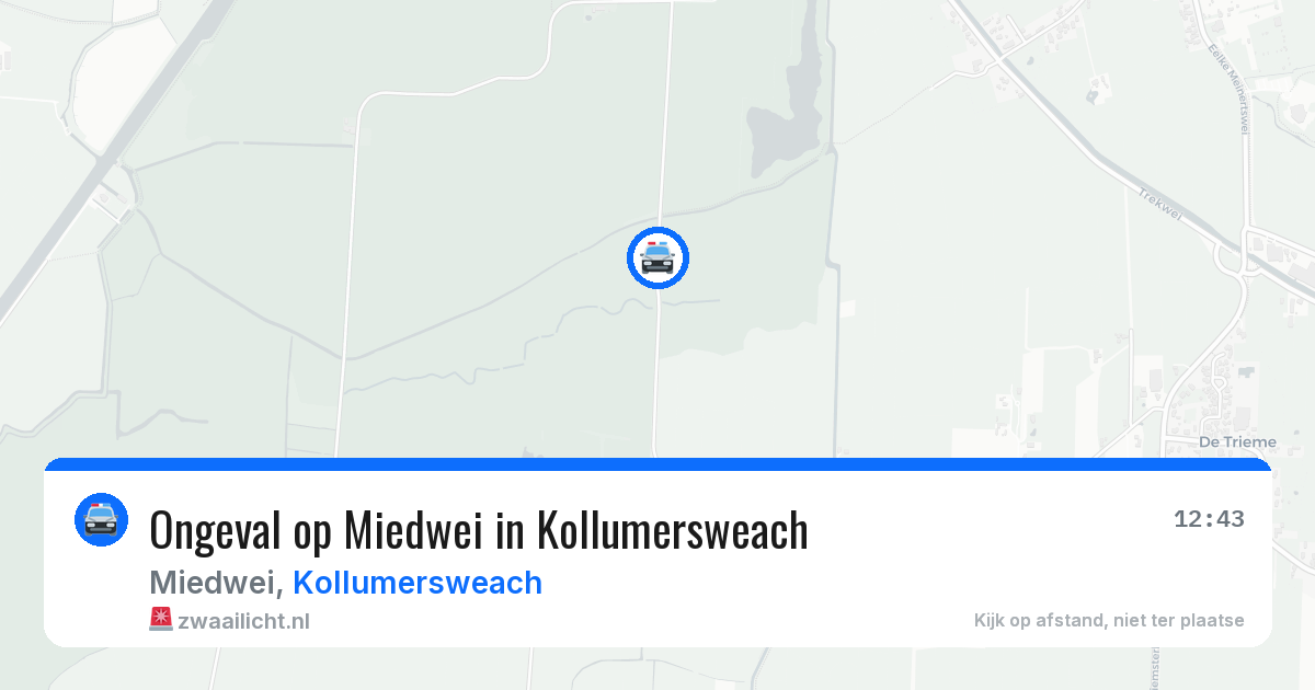 Ongeval op Miedwei in Kollumersweach — 29 apr 2026