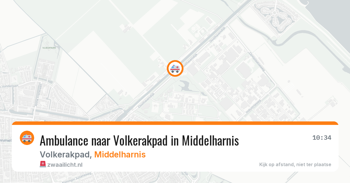 Ambulance naar Volkerakpad in Middelharnis — 13 aug 2026