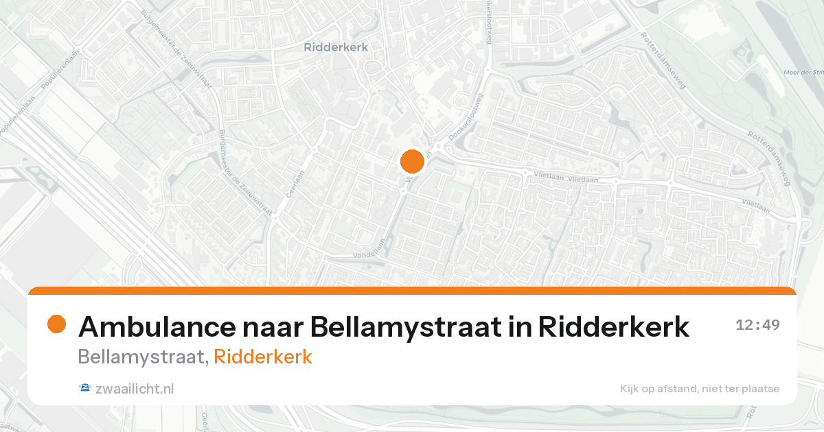 Ambulance naar Bellamystraat in Ridderkerk — 24 aug 2026