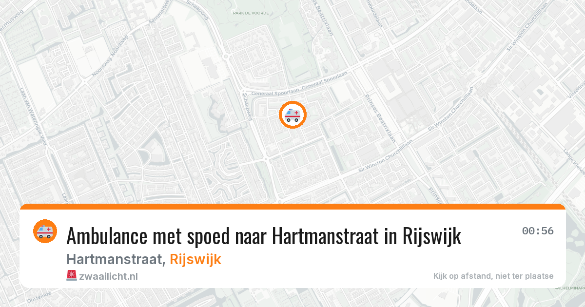 Ambulance met spoed naar Hartmanstraat in Rijswijk — 4 aug 2026
