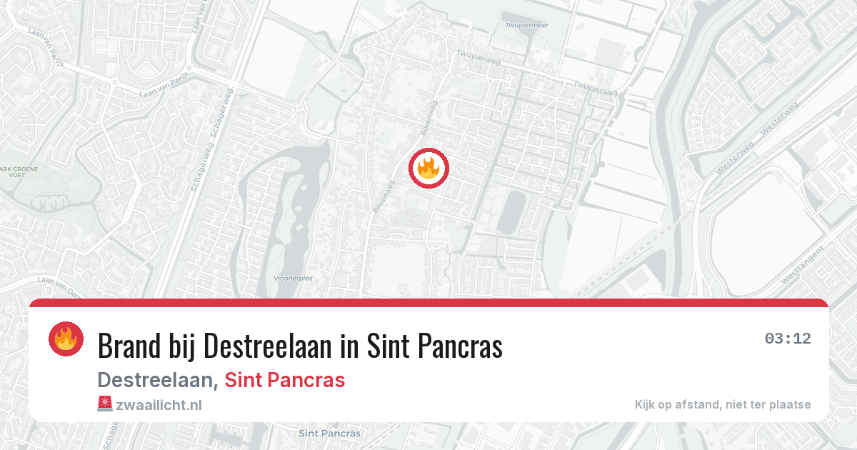 Brand bij Destreelaan in Sint Pancras — 20 jul 2026