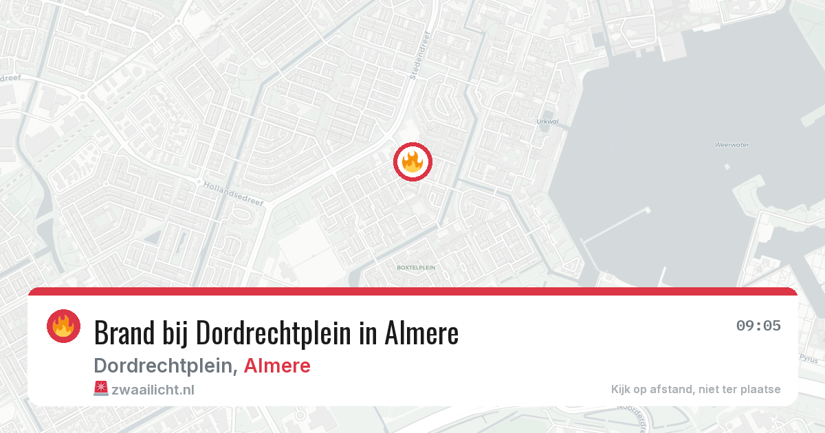 Brand bij Dordrechtplein in Almere — 25 jun 2026