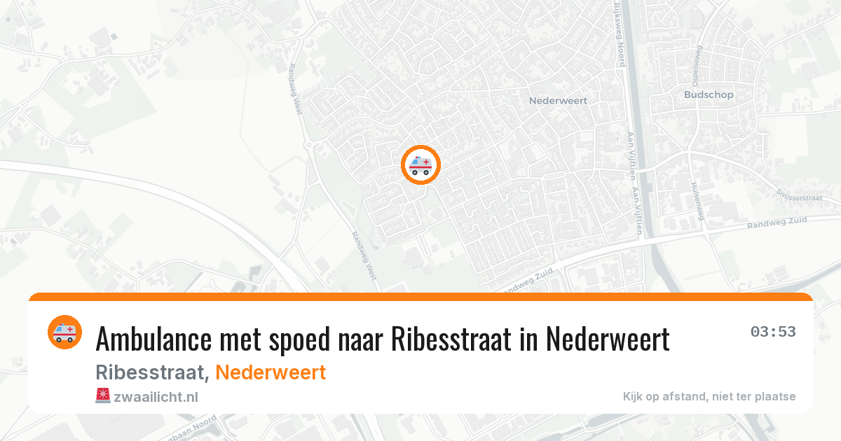 Ambulance met spoed naar Ribesstraat in Nederweert — 3 aug 2026