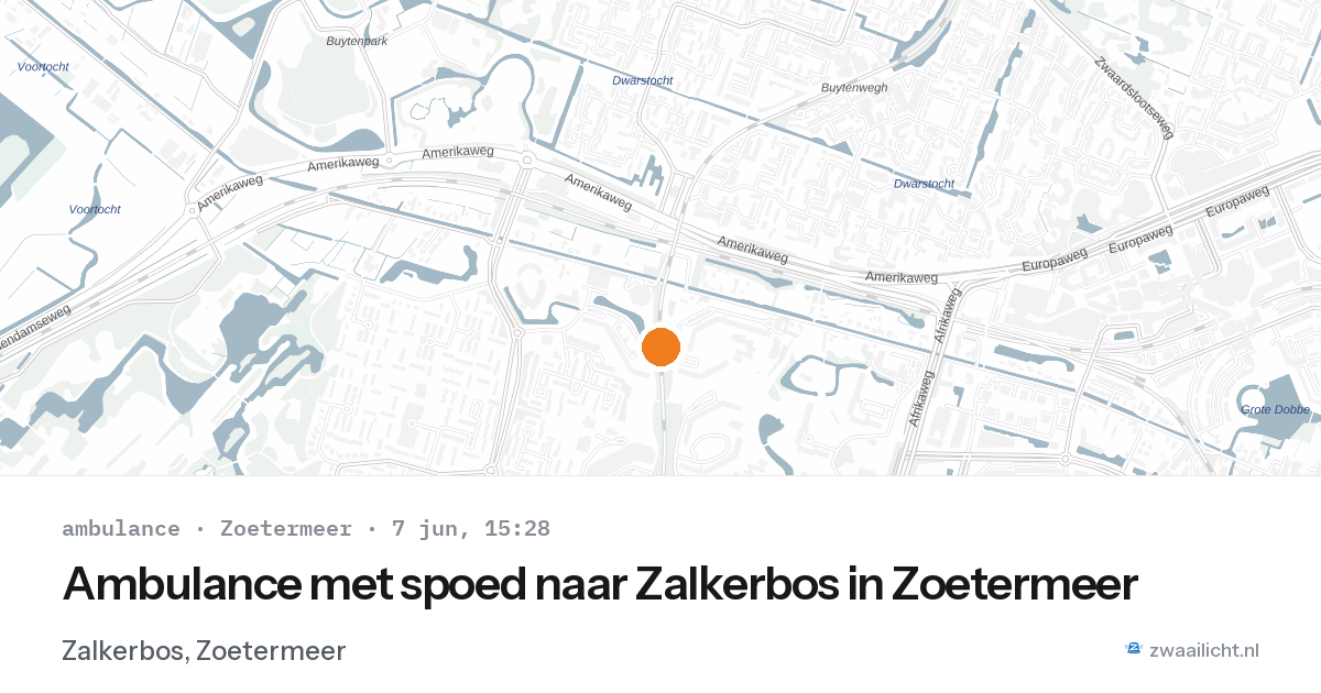 Ambulance met spoed naar Zalkerbos in Zoetermeer — 7 jun 2026