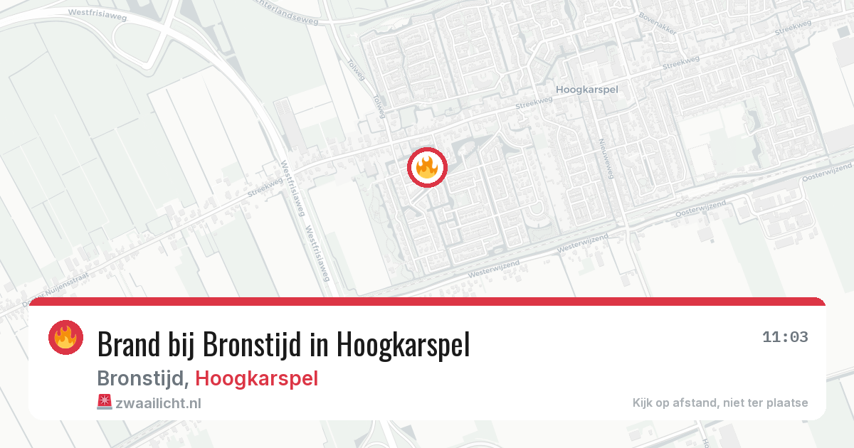 Brand bij Bronstijd in Hoogkarspel — 25 jun 2026