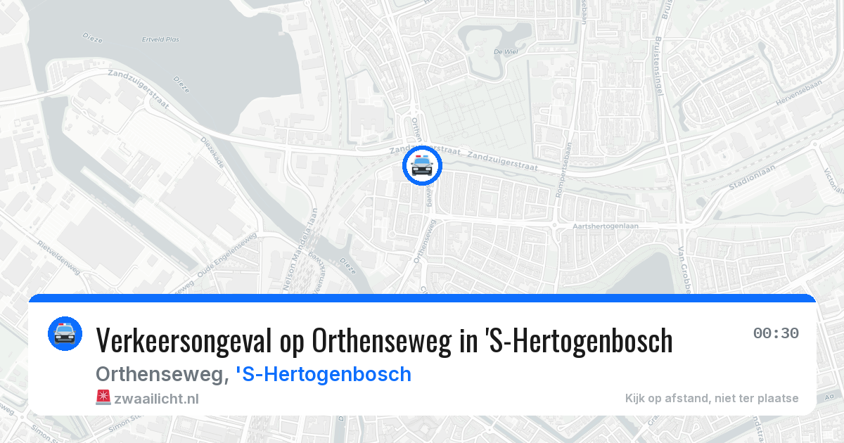 Verkeersongeval op Orthenseweg in 'S-Hertogenbosch — 12 aug 2026