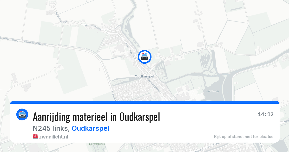 Aanrijding materieel in Oudkarspel — 15 mrt 2026