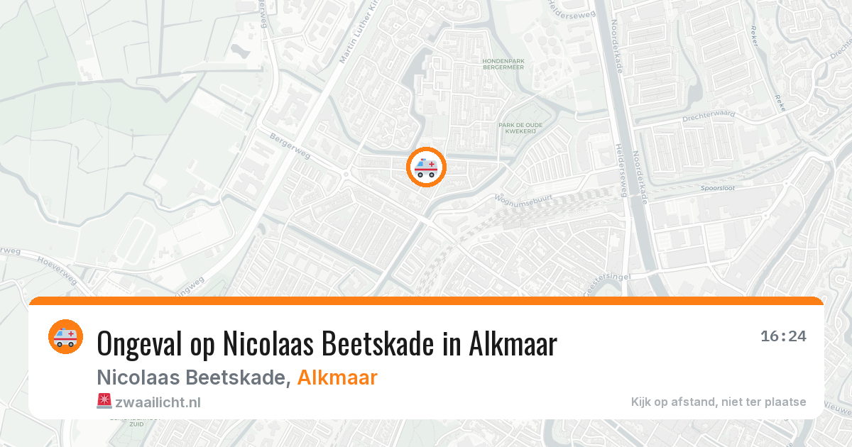 Ongeval op Nicolaas Beetskade in Alkmaar — 14 aug 2026