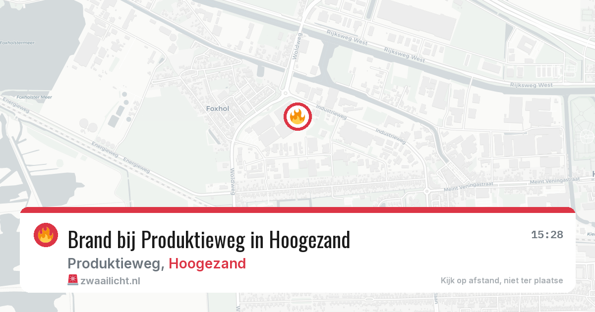 Brand bij Produktieweg in Hoogezand — 31 jul 2026