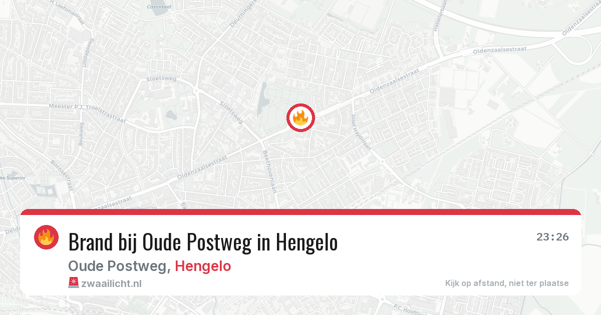 Brand bij Oude Postweg in Hengelo — 19 jun 2026