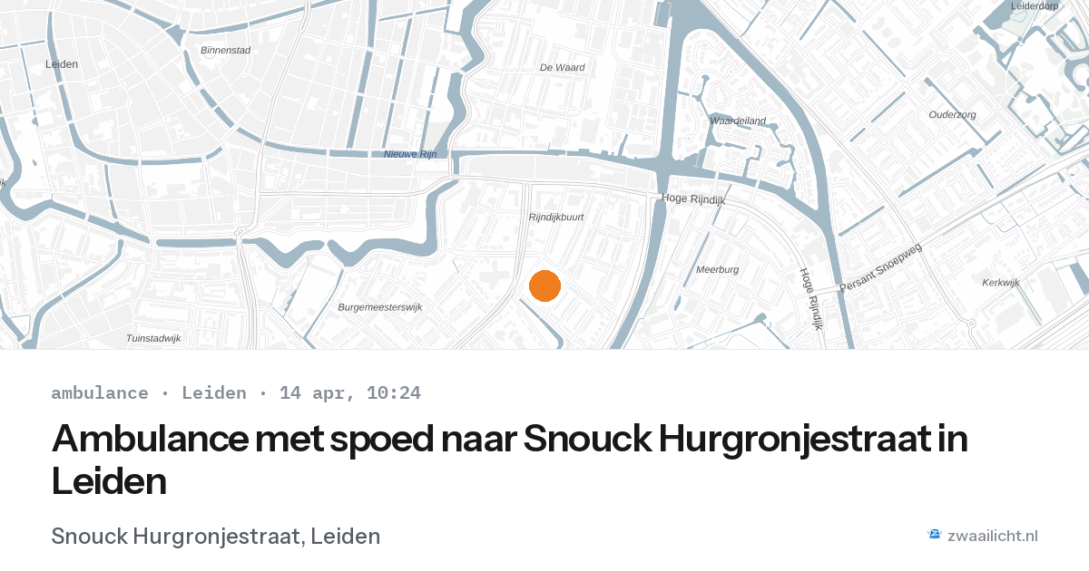 Ambulance met spoed naar Snouck Hurgronjestraat in Leiden — 14 apr 2026