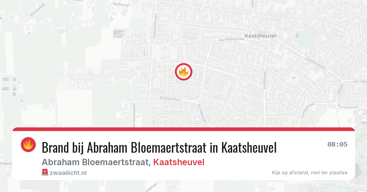 Brand bij Abraham Bloemaertstraat in Kaatsheuvel — 4 jul 2026
