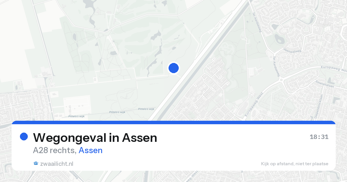 Wegongeval in Assen — 16 aug 2026