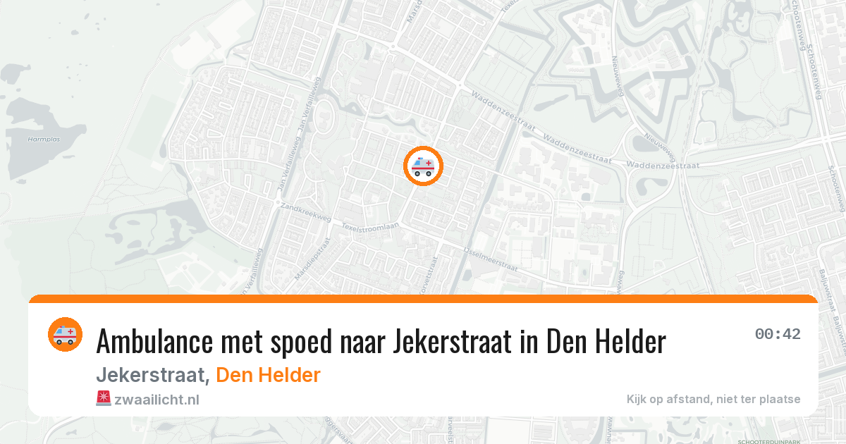 Ambulance met spoed naar Jekerstraat in Den Helder — 29 jun 2026