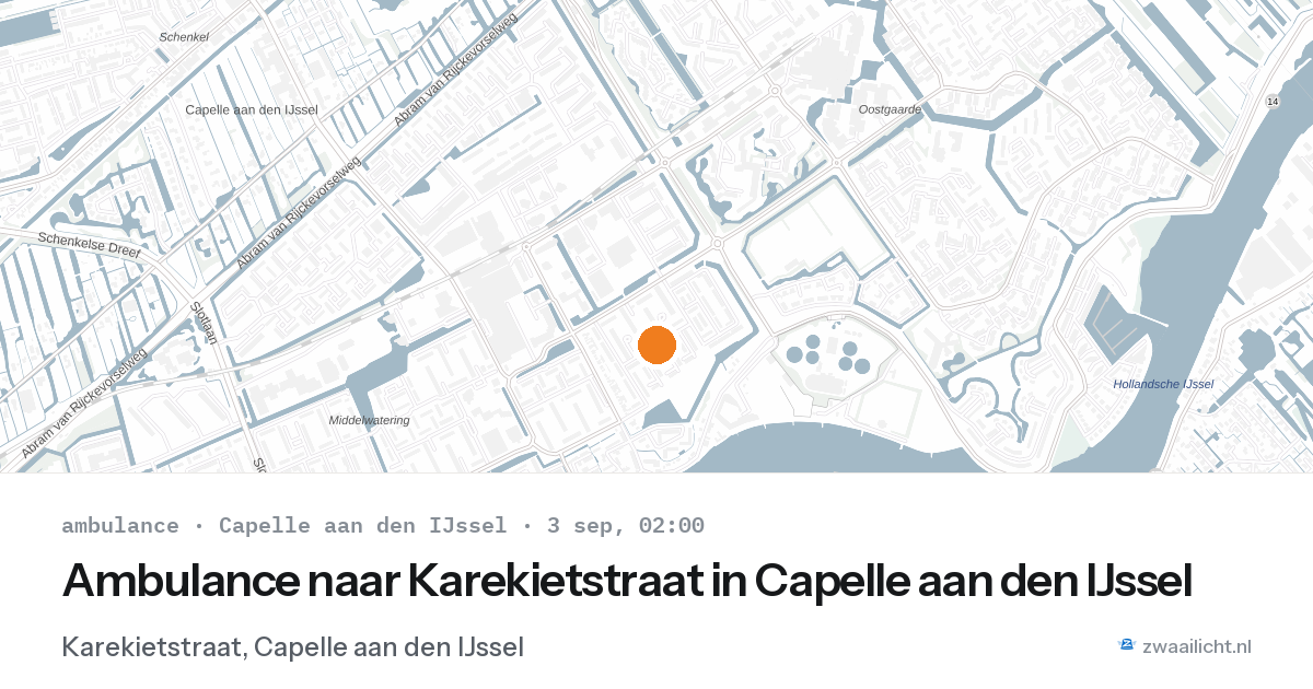 Ambulance naar Karekietstraat in Capelle aan den IJssel — 3 sep 2026