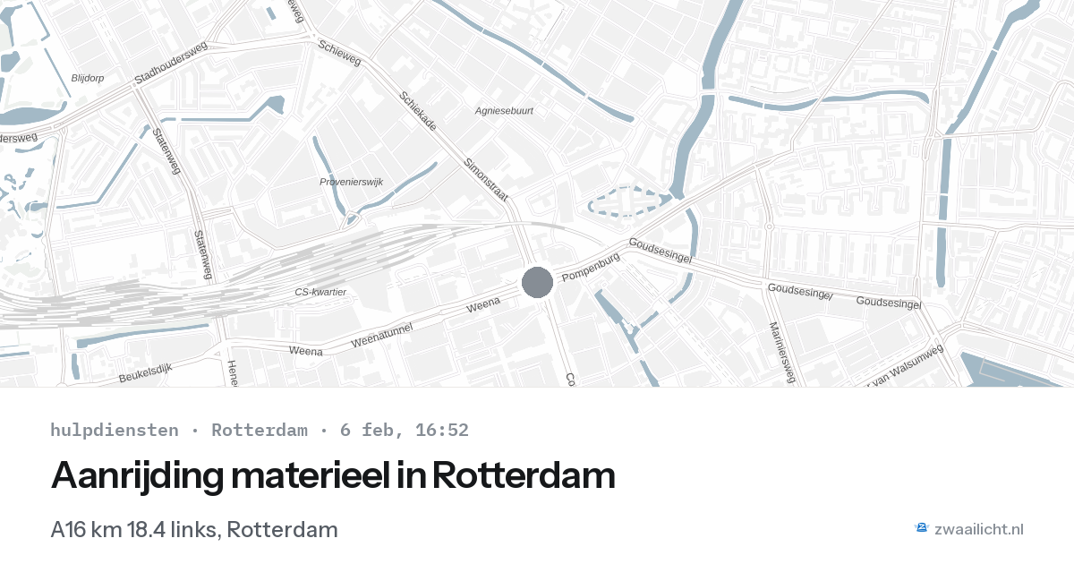 Aanrijding materieel in Rotterdam — 6 feb 2026