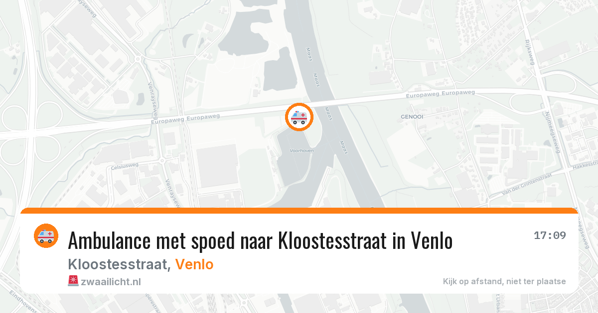 Ambulance met spoed naar Kloostesstraat in Venlo — 19 jun 2026