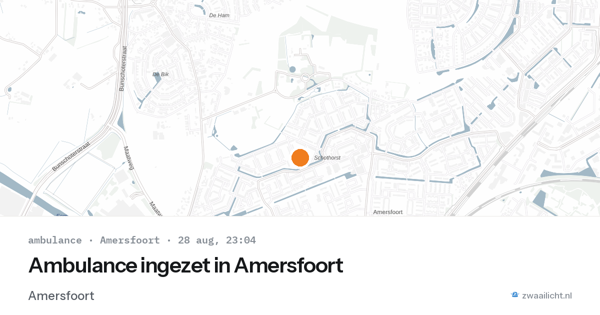 Ambulance ingezet in Amersfoort — 28 aug 2026