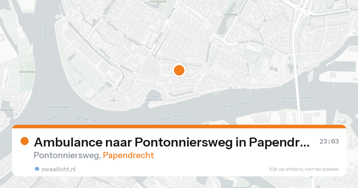 Ambulance naar Pontonniersweg in Papendrecht — 25 aug 2026
