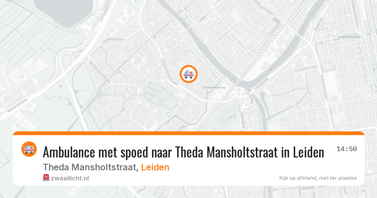 Ambulance met spoed naar Theda Mansholtstraat in Leiden — 10 aug 2026