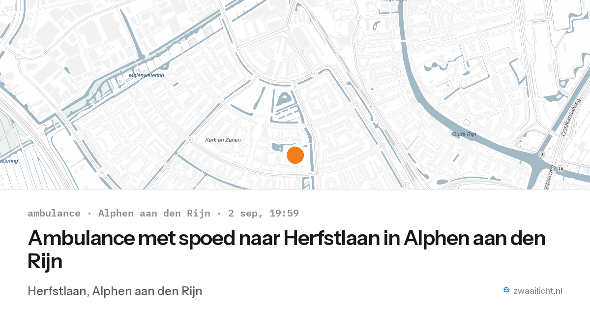 Ambulance met spoed naar Herfstlaan in Alphen aan den Rijn — 2 sep 2026